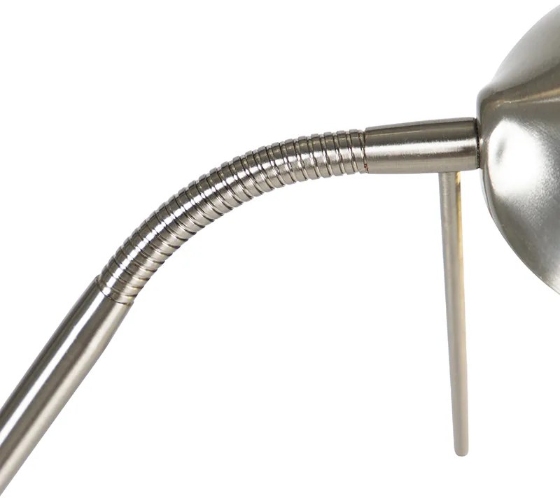 Acél állólámpa olvasólámpával, beépített, fényerőszabályozható LED-del Kelvinben - Diva