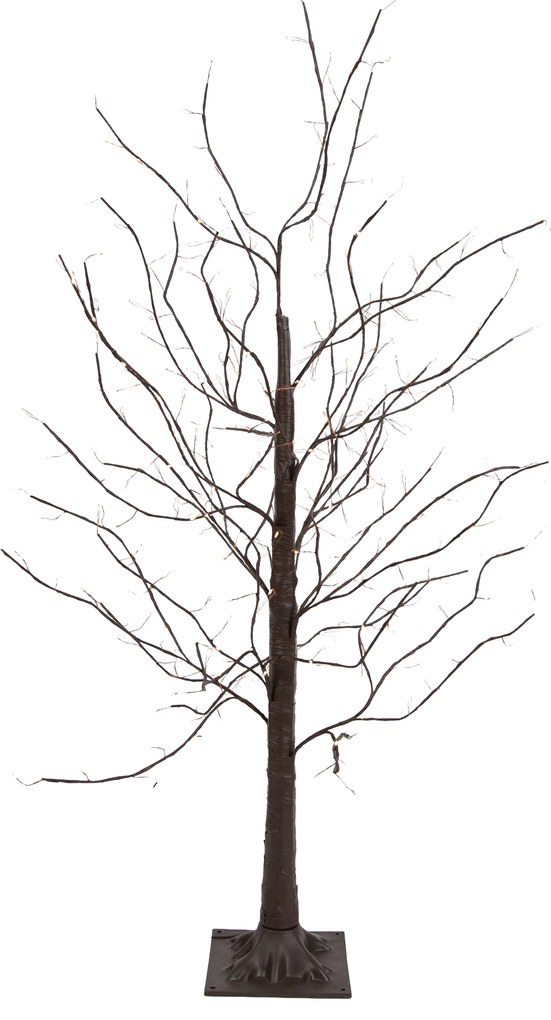 Karácsonyi állólámpa barna fa 120 cm LED-del, időzítővel IP44 - Ki