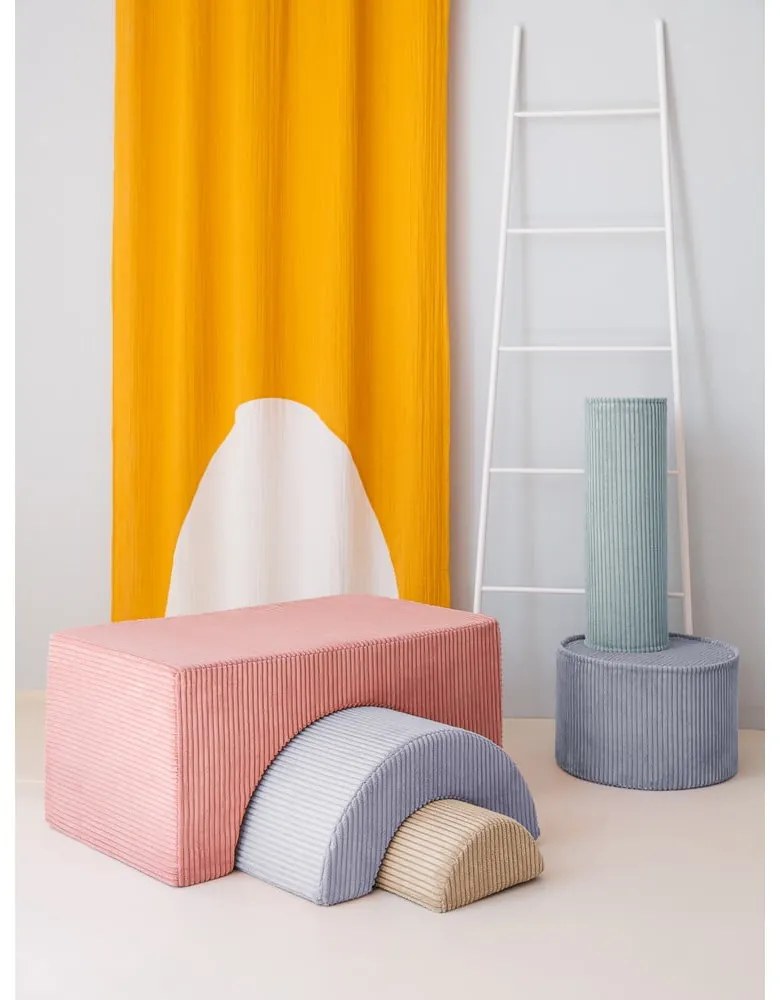 Rózsaszín kordbársony habszivacs játszótér 3 db-os magasság 37 cm 75x49 cm Rainbow Montessori – Wigiwama