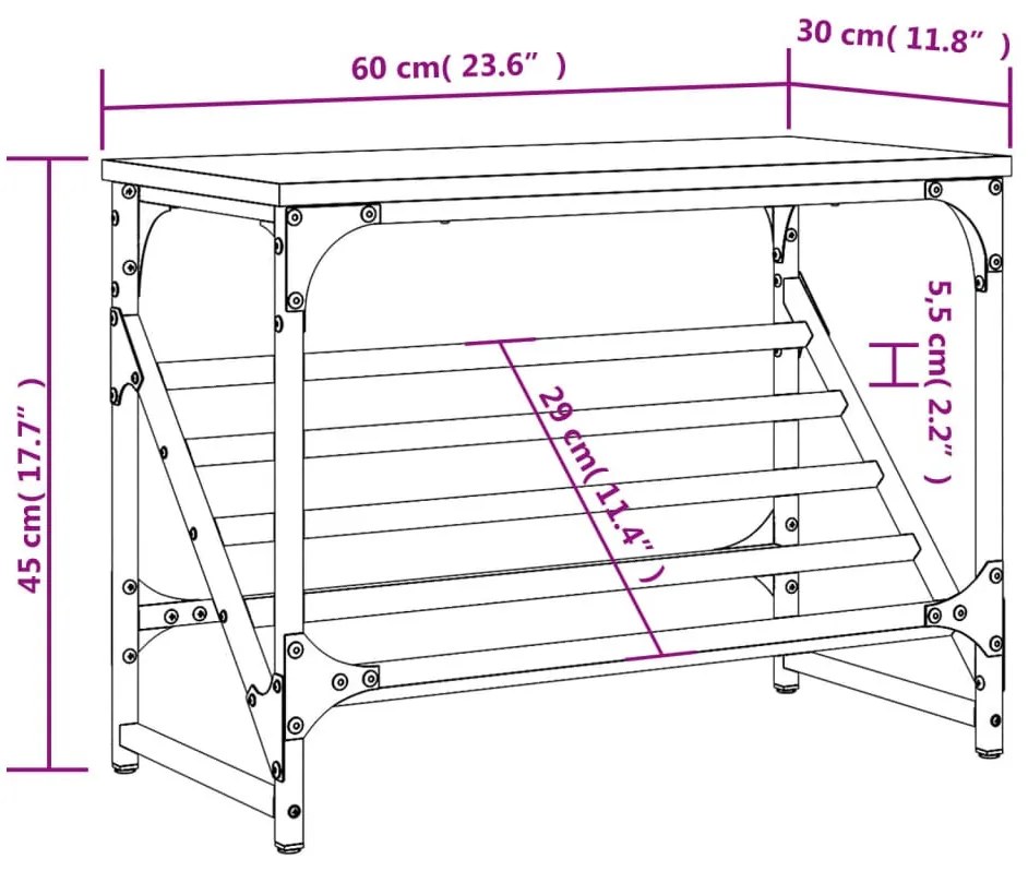 fekete szerelt fa cipőtartó 60x30x45 cm