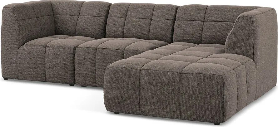 Barna buklé sarokkanapé (jobb oldali-heverő résszel) Aloha – Makamii