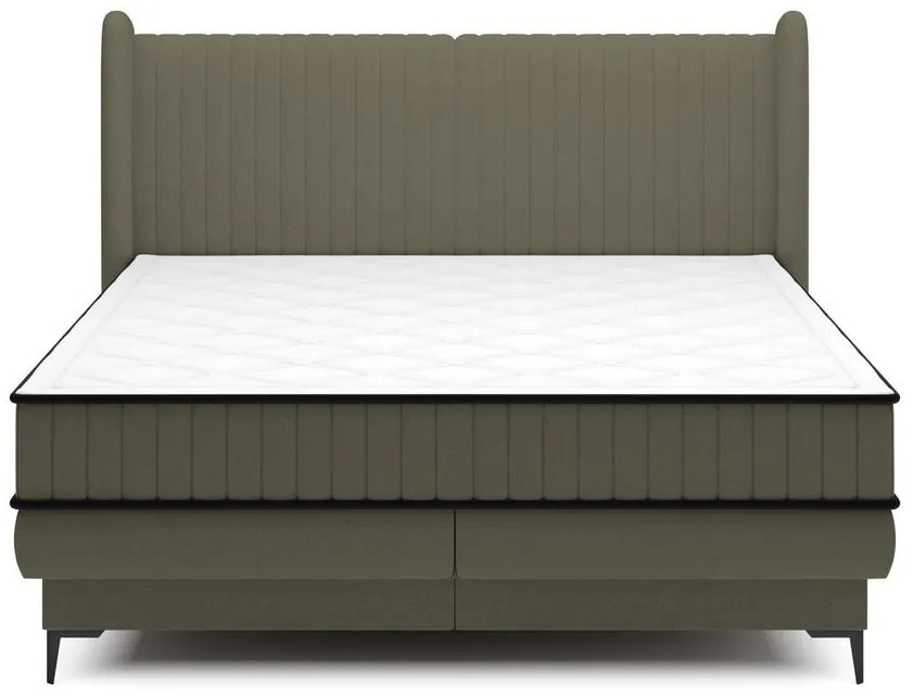 Kontinentális franciaágy 180 cm Dalmo 180 (ágyráccsal) (tárolóhellyel) (zöld + fekete). 1099655