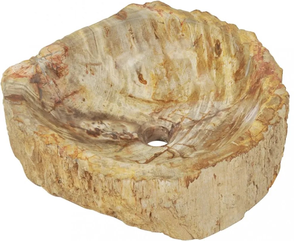 Krémszínű őskő mosdókagyló 45x35x15 cm