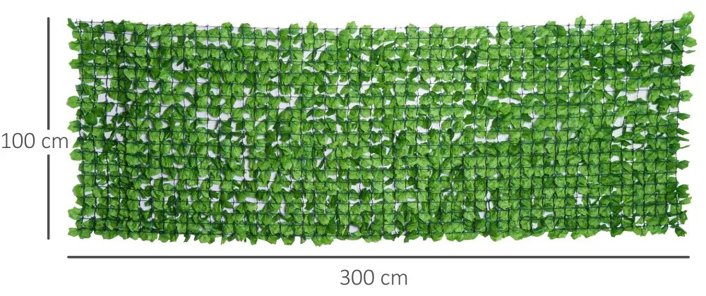 Műsövény belátásgátló, faldekoráció világoszöld 300 x 100 cm