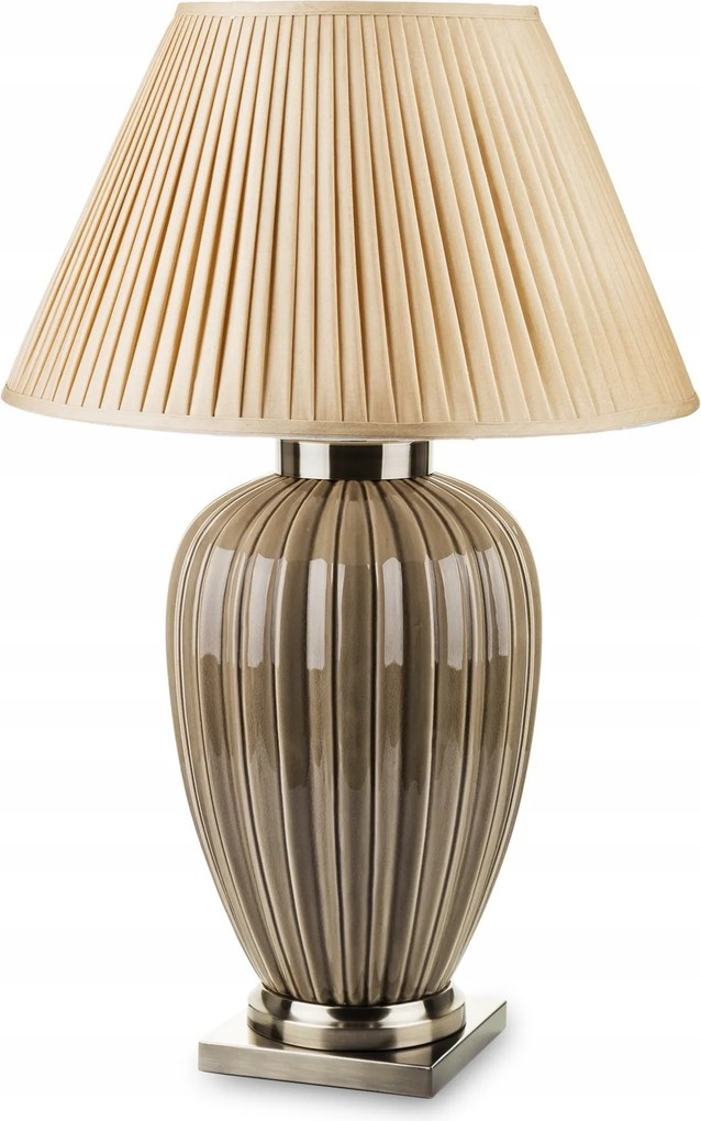 Asztali lámpa nagy bézs lámpaernyővel kerámia dekoratív éjjeli lámpa