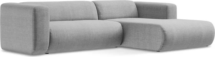 Világosszürke sarokkanapé (jobb oldali-heverő résszel) Ekahi – Makamii