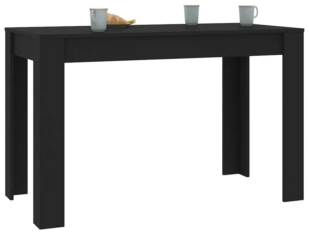 Fekete szerelt fa étkezőasztal 120 x 60 x 76 cm
