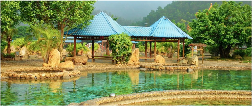 Kép - Shanghai, hotel, park (120x50 cm)