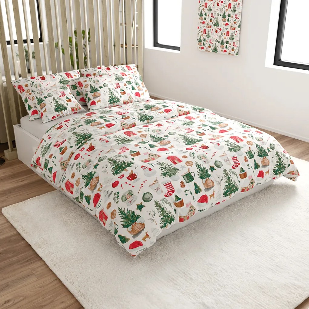 Pamut ágynemű MAGIC CHRISTMAS fehér Ágyneműhuzat mérete: 70 x 90 cm | 140 x 220 cm