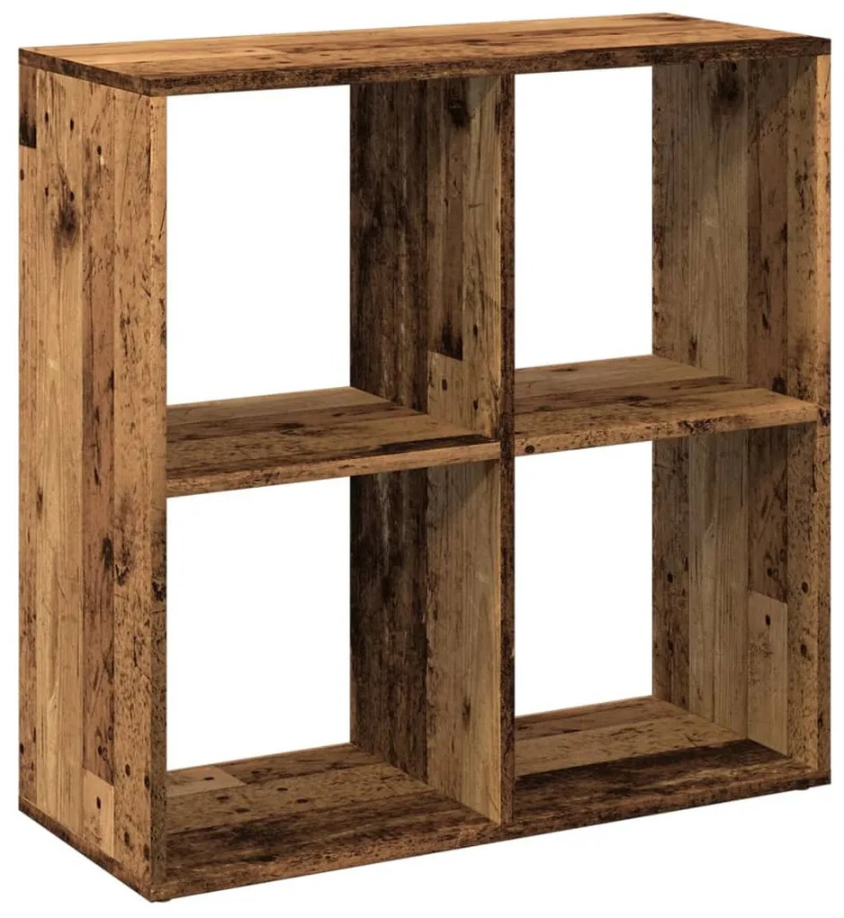 antik fa színű fa térelválasztó könyvespolc 69,5x29x69,5 cm