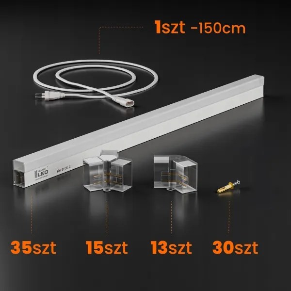 LED mennyezeti lámpatest LED/350W/85-265V 4000K 313x298 cm CRI 90 IP44 fehér