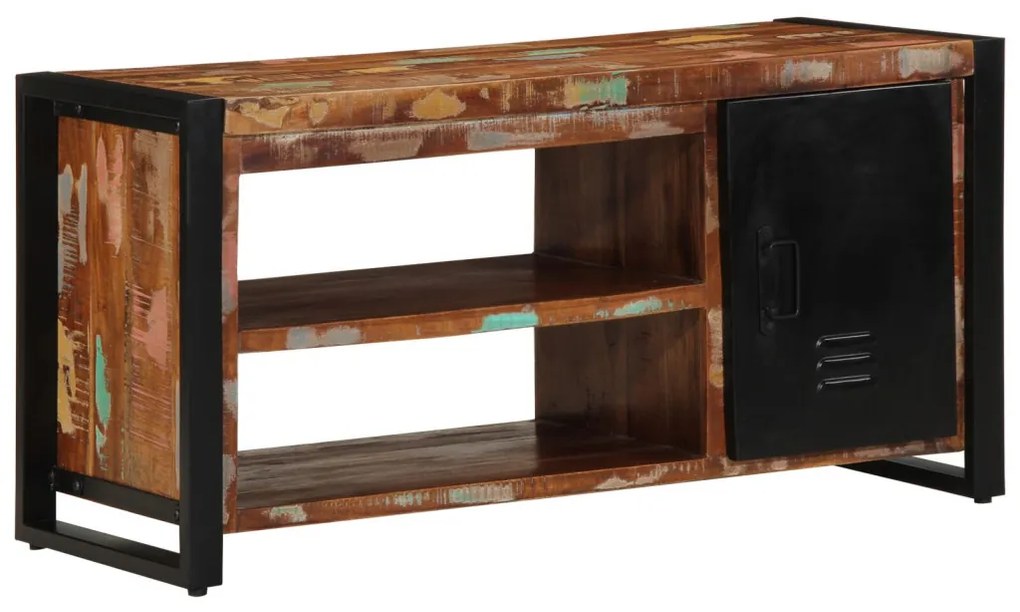 Cipőpad Többszínű 100x40x50 cm Tömör újrahasznosított fa