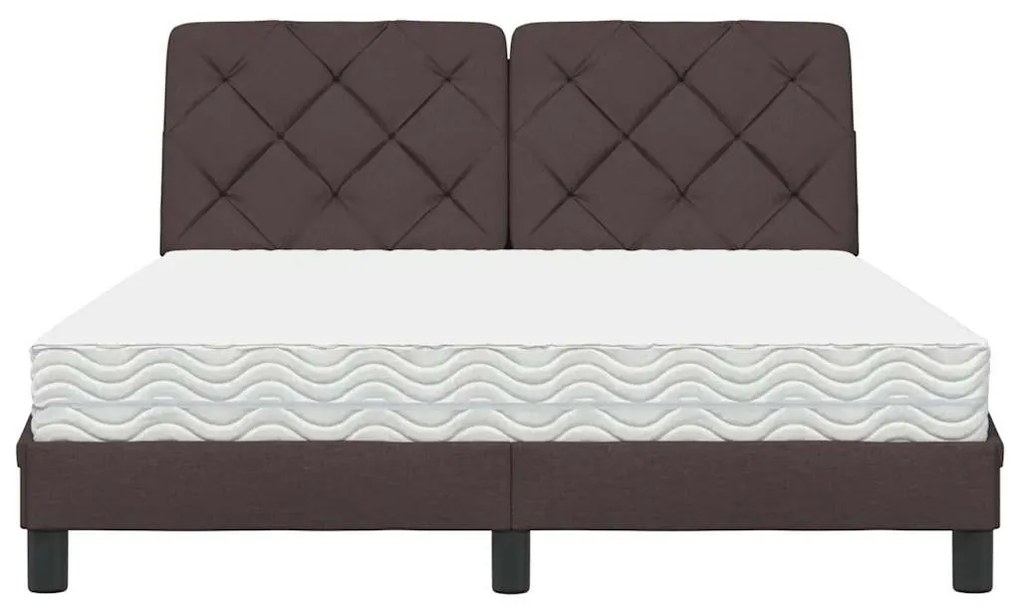 ágy matraccal Sötétbarna 140x200 cm szövet