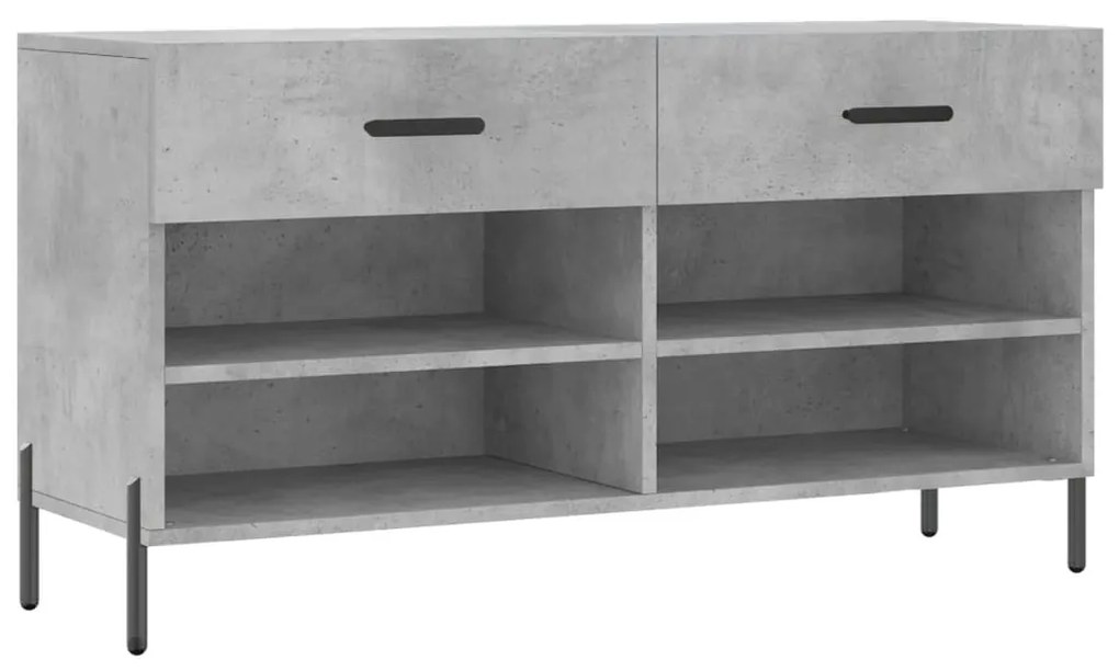 betonszürke szerelt fa cipőpolc 102 x 35 x 55 cm
