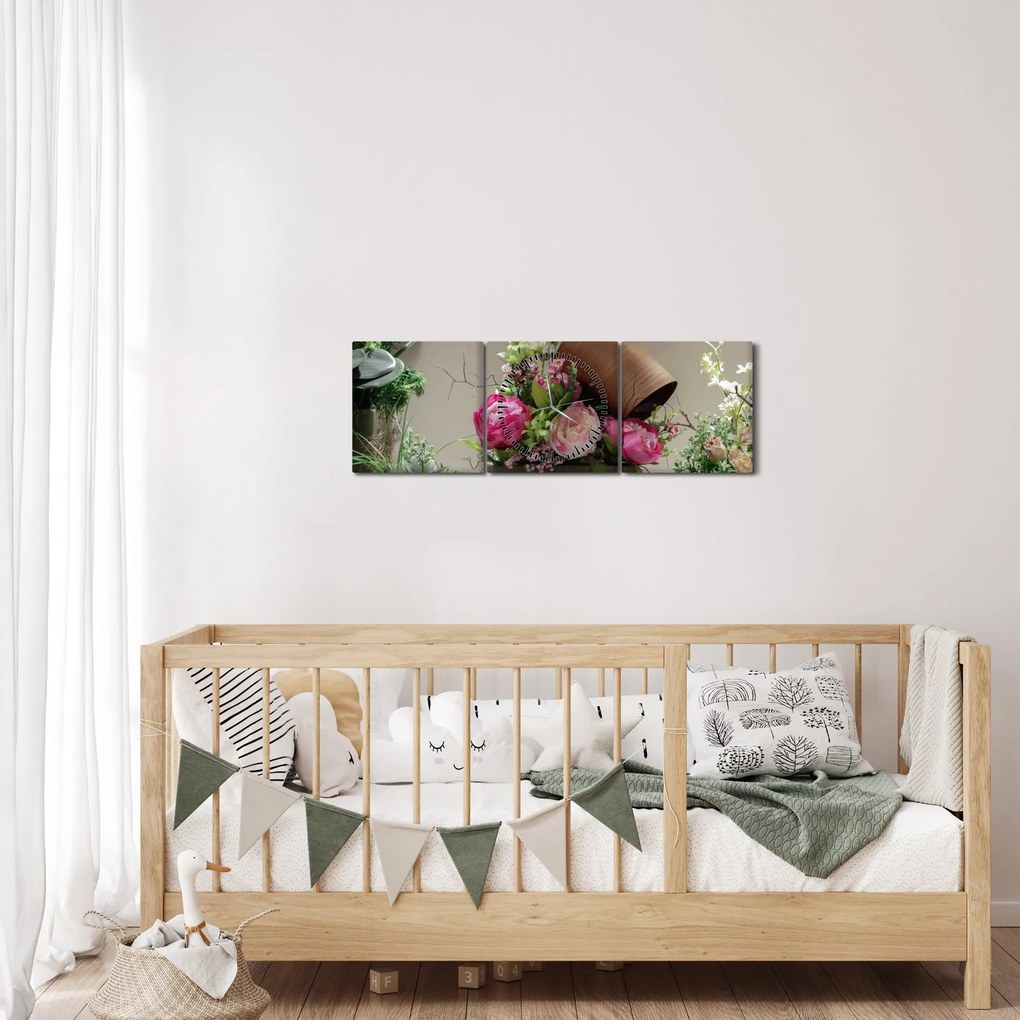 Kép - Rózsa neked (órával) (90x30 cm)