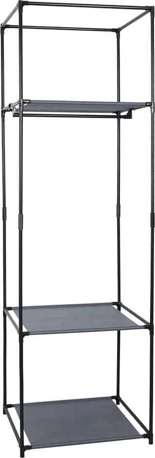 Polcállvány, fém/szövet, fekete, ALBUS