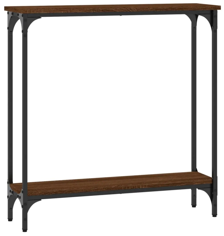 barna tölgyszínű szerelt fa tálalóasztal 75x22,5x75 cm