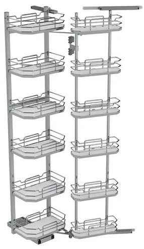 Konyhai fémrács, kamravasalat, 500mm, króm-fehér, csillapított záródás, 12 kosár SIGE, Infinity Line 230A