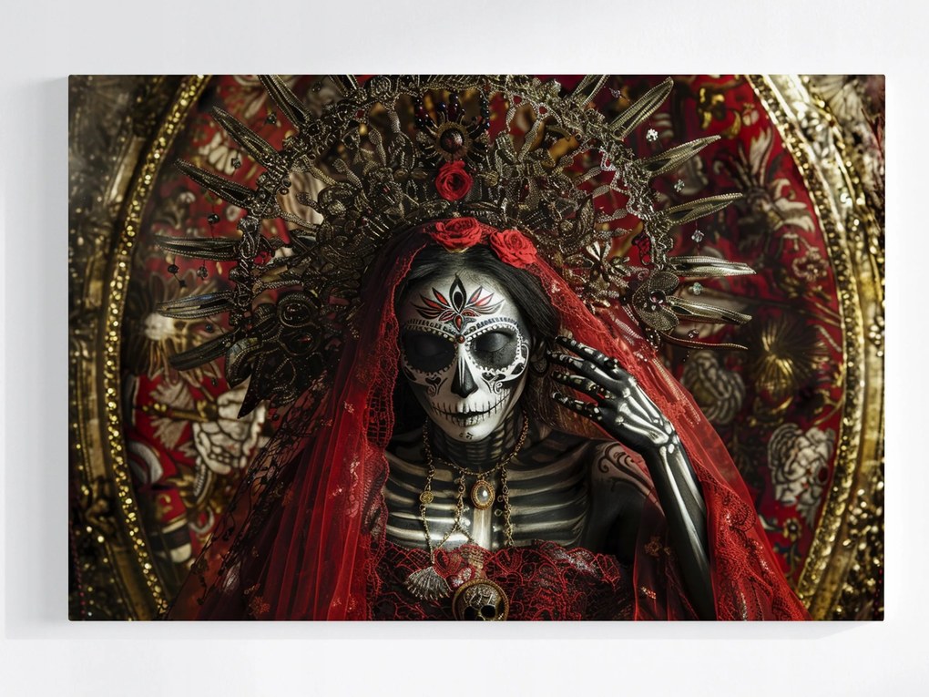 Poszter Portré Mikulás Mexikó Koponya Királynő 60x40