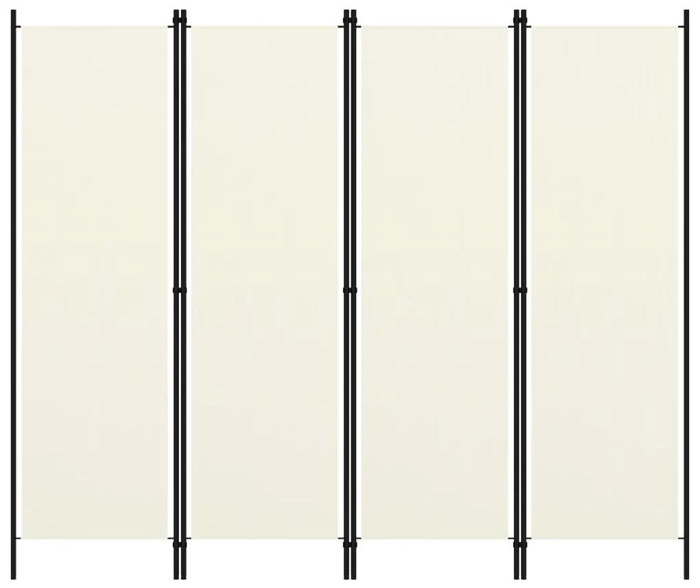 vidaXL krémfehér 4 paneles paraván 200 x 180 cm