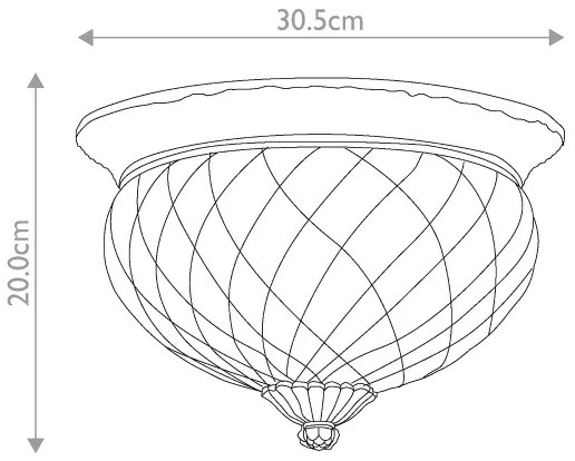 Hinkley HK-PLANTATION-FS-BB - Mennyezeti lámpa PLANTATION 2xE27/60W/230V réz