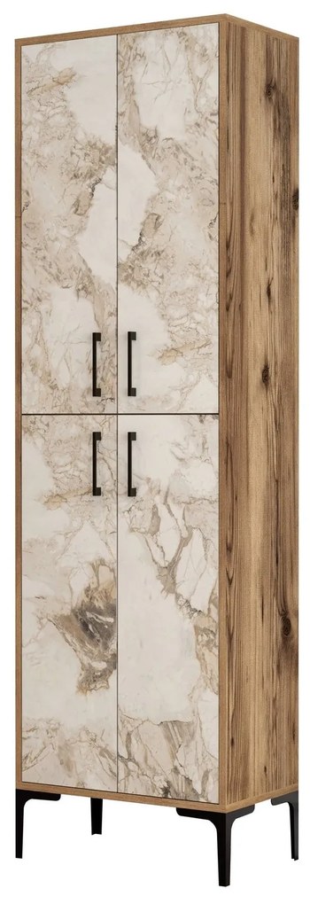 Cipőtároló Berlin A - Diós, Fehér Marble