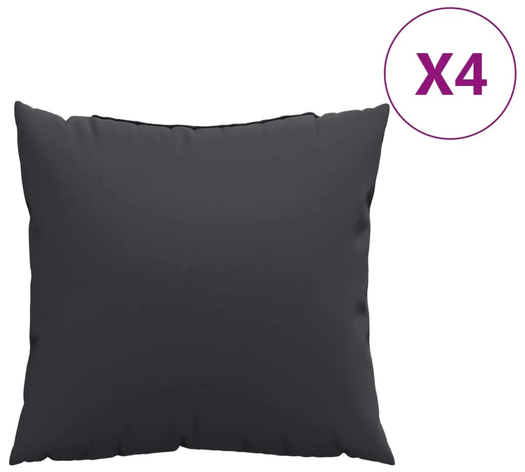 4 db fekete szövet kanapépárna 60 x 60 cm