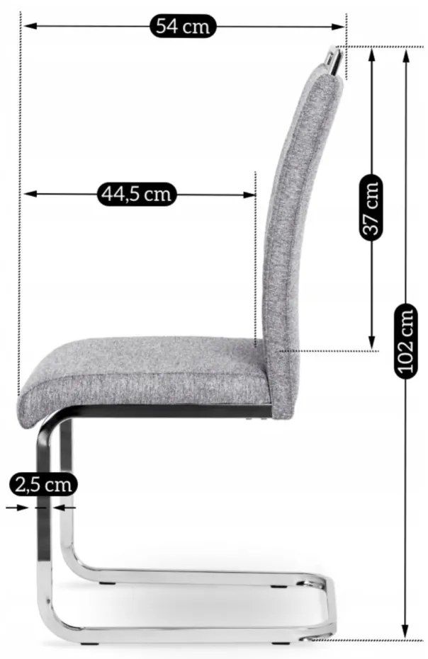 Szánkótalpas Étkezőszék Szürke Színben. LOCA 2