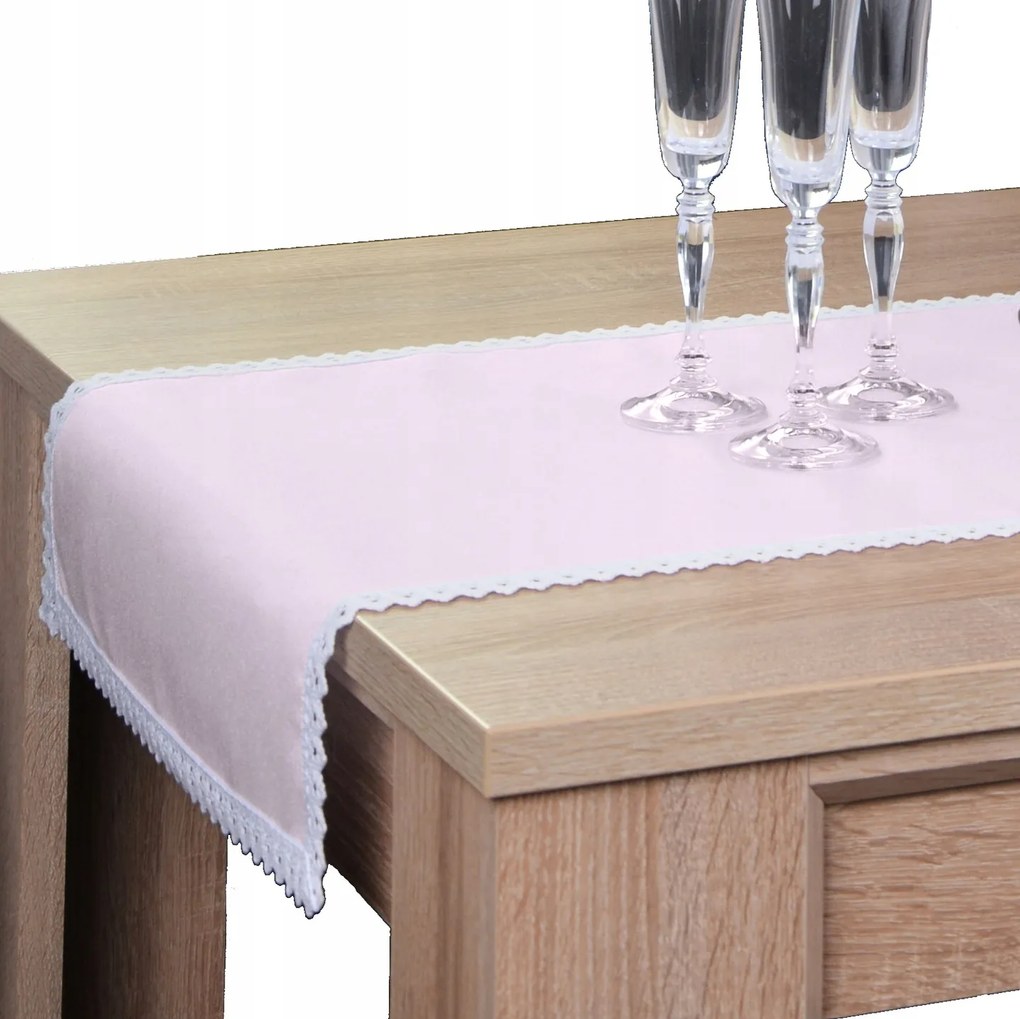 Foltálló csipkés futófelület Malaga 40x200 rózsaszín