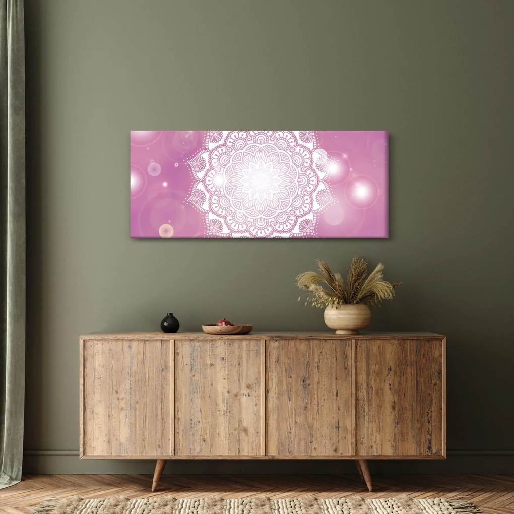 Egy mandala képe rózsaszín háttérrel (120x50 cm)