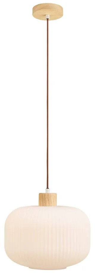 Fehér függőlámpa üveg búrával ø 30 cm Argalo – House Nordic