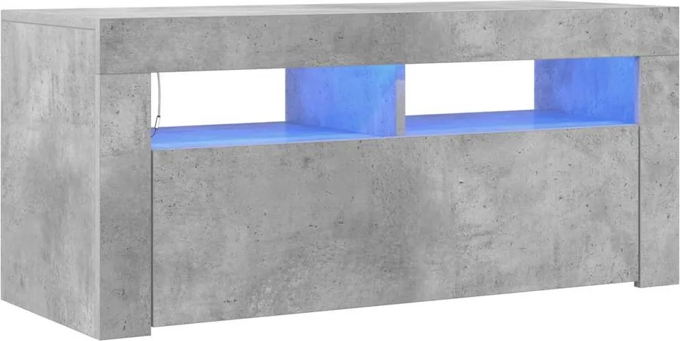 vidaXL betonszürke TV-szekrény LED-világítással 90 x 35 x 40 cm