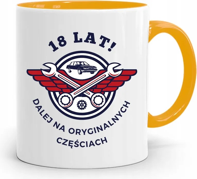 Születésnapra 18 18. 18. Bögre Sárga Ajándék fényképes nyomattal