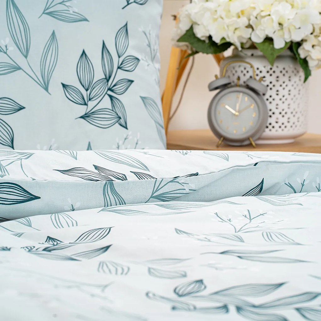 4Home Frosty Leaves pamut ágyneműhuzat, 140 x 200 cm, 70 x 90 cm, 140 x 200 cm, 70 x 90 cm
