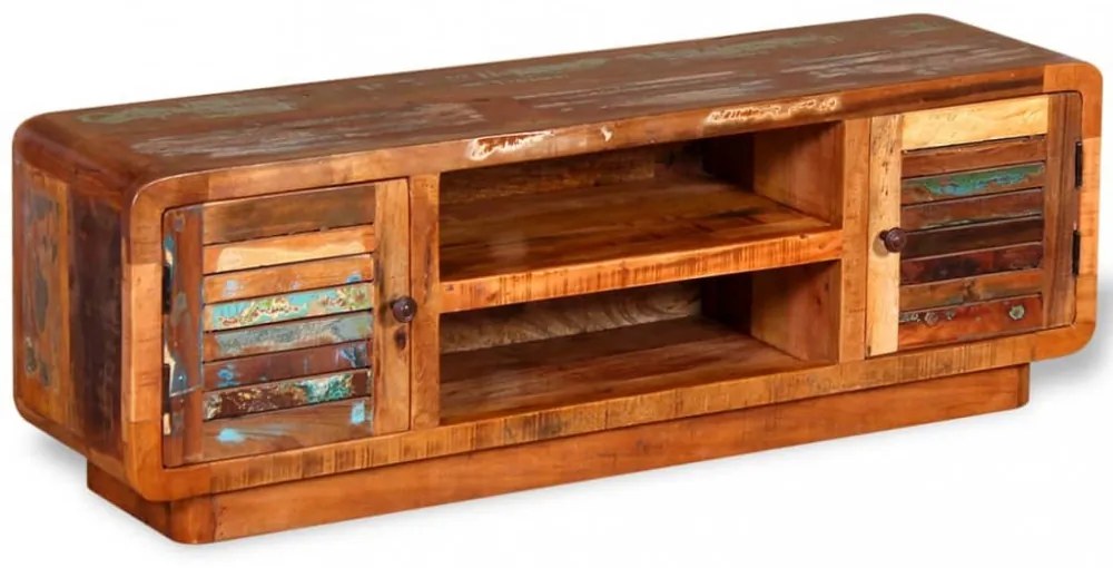 tömör újrahasznosított fa TV-szekrény 120 x 30 x 40 cm