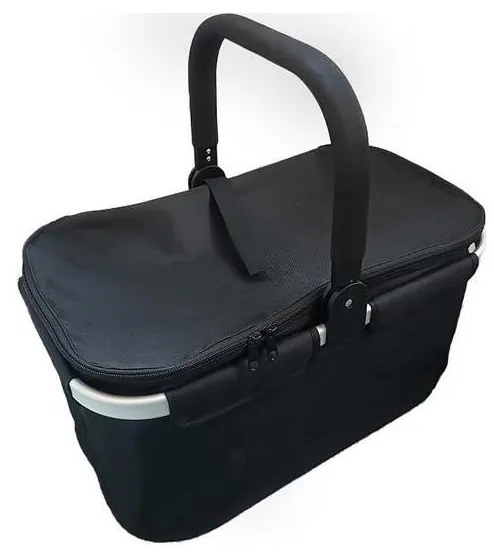 Fekete összecsukható kemping piknik kosár