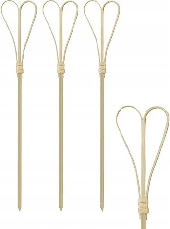 Bambusz pálcikák fából szív desszertekhez x100