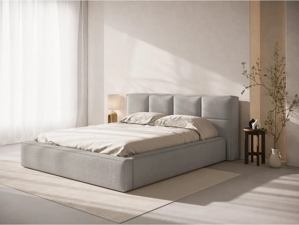 Világosszürke kárpitozott ágytámla 229x100 cm Darren – Micadoni