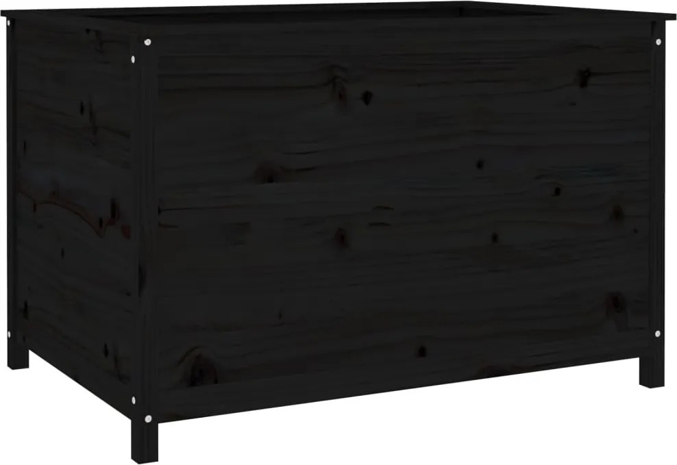 vidaXL fekete tömör fenyőfa kerti magaságyás 119,5 x 82,5 x 78 cm