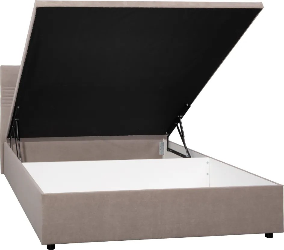 Ágy tárhellyel, 160x200, bézs, RUNOL