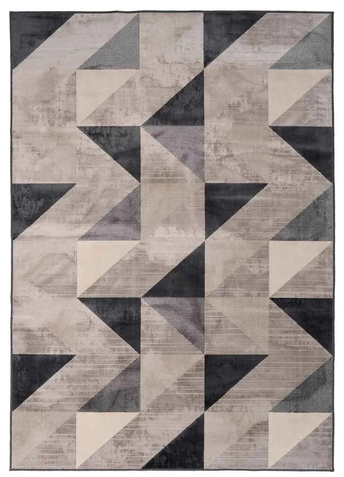 Szürke-bézs pamutkeverék szőnyeg 140x200 cm Graphic – douceur d'intérieur