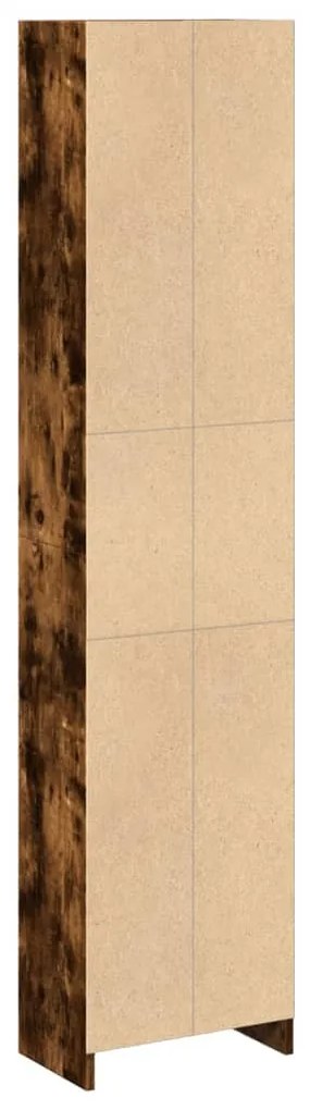 füstös tölgy színű szerelt fa könyvszekrény 40 x 24 x 176 cm