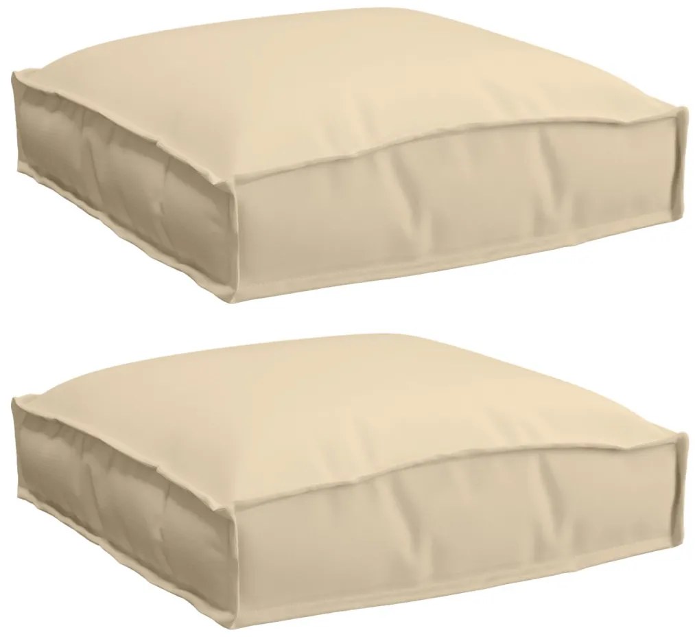 Pallet Párnák 2 db Bézs 40x40x8 cm Oxford Szövet