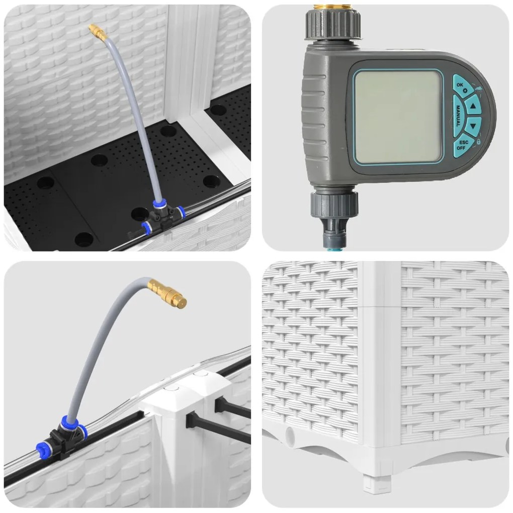 Kerti ültetők Fehér 120 x 40 x 37.5 cm Acél