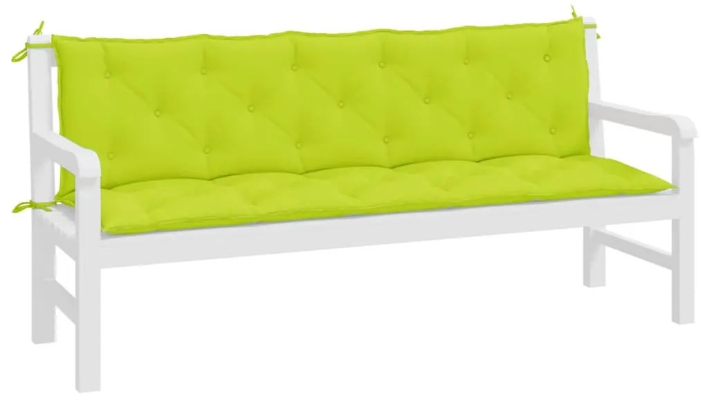 2 db élénkzöld oxford szövet kerti padpárna 180 x 50 x 7 cm