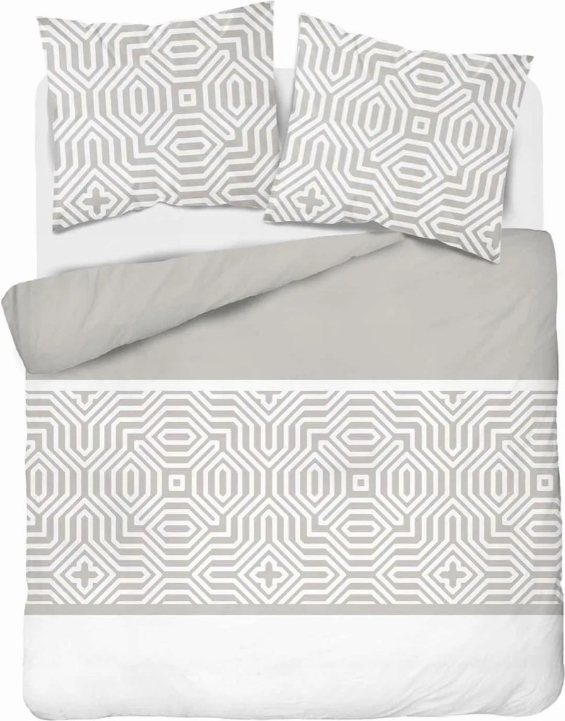 Ágyneműhuzat 220x200 bézs geometria Pamut