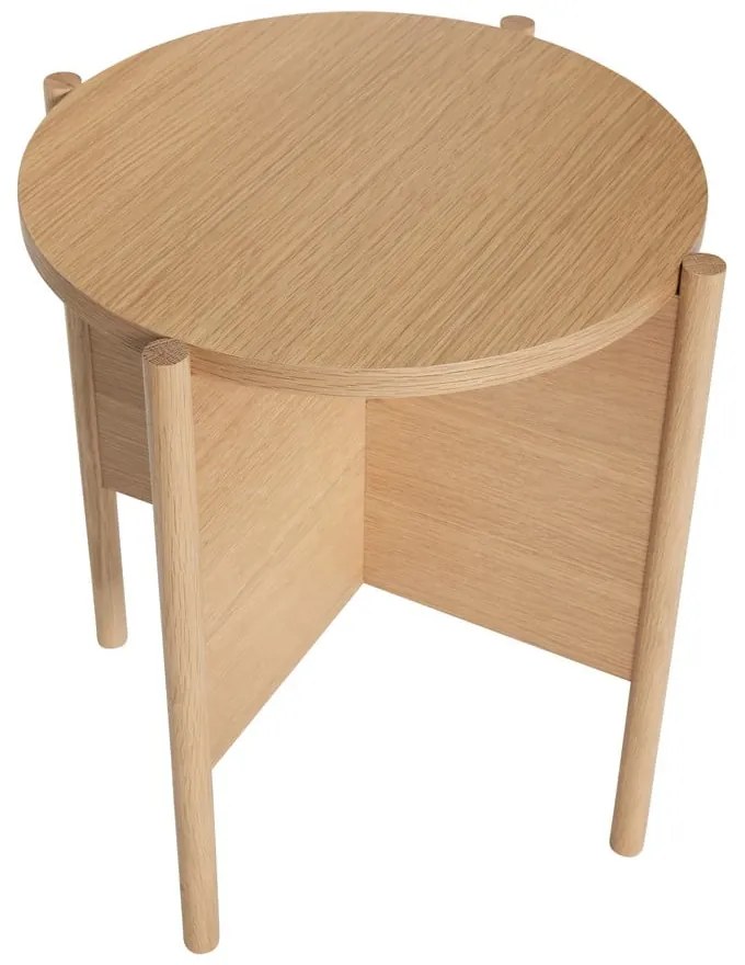 Kerek tárolóasztal tölgyfa dekorral ø 45 cm Heritage – Hübsch
