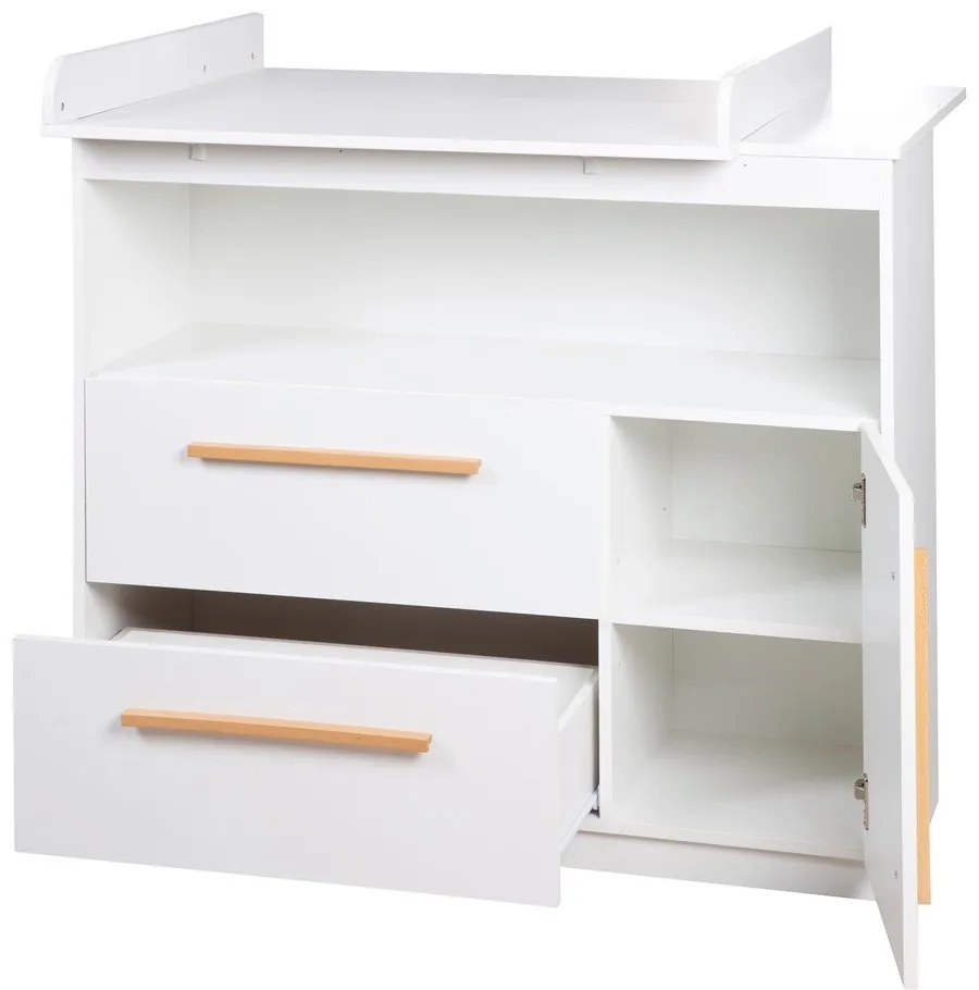 Fehér alacsony gyerek komód 107x98 cm Lilo – Roba