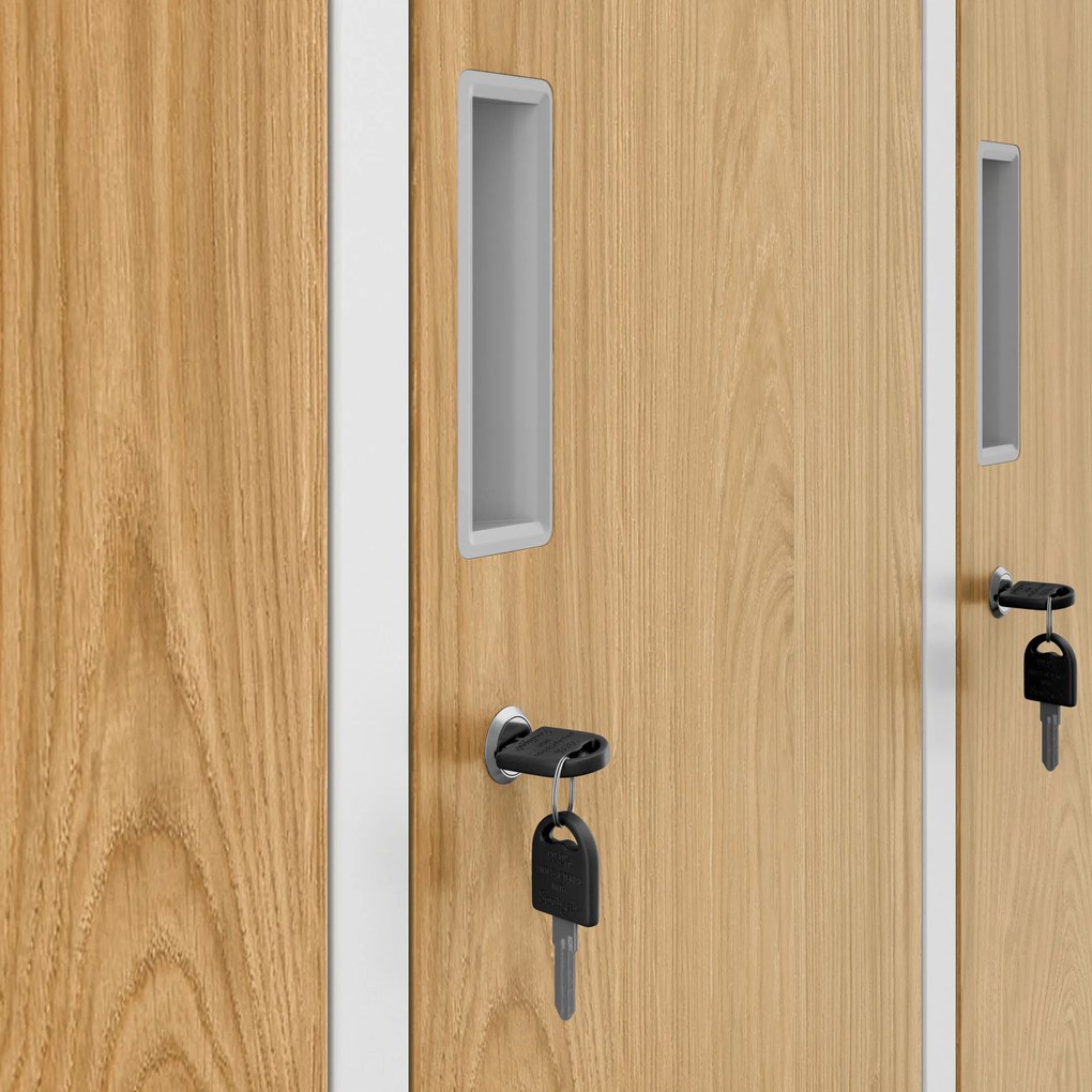 Szociális munkásszekrény fehér/arany tölgy: Eco Design 6 ajtós IGOR