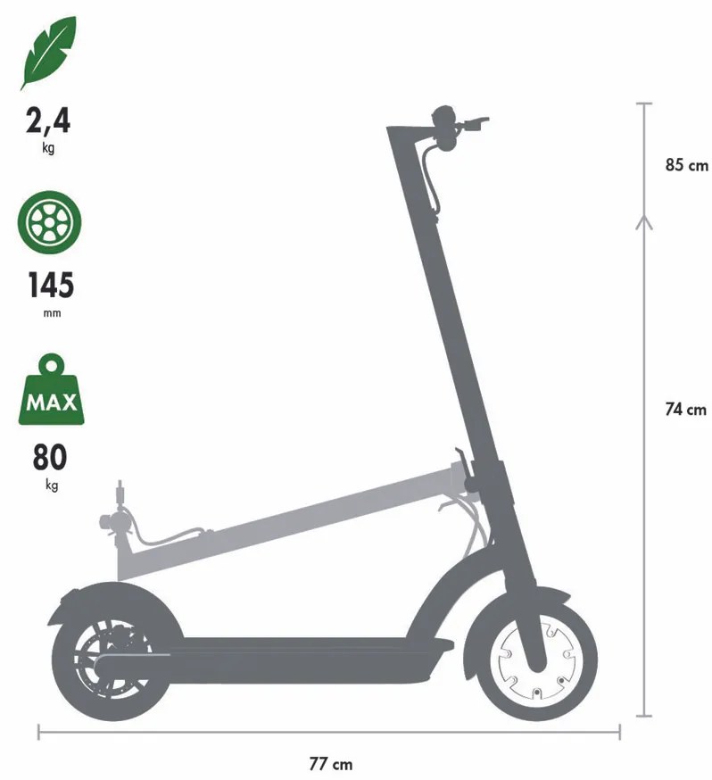 My Hood 505164 összecsukható roller 145,fekete-zöld